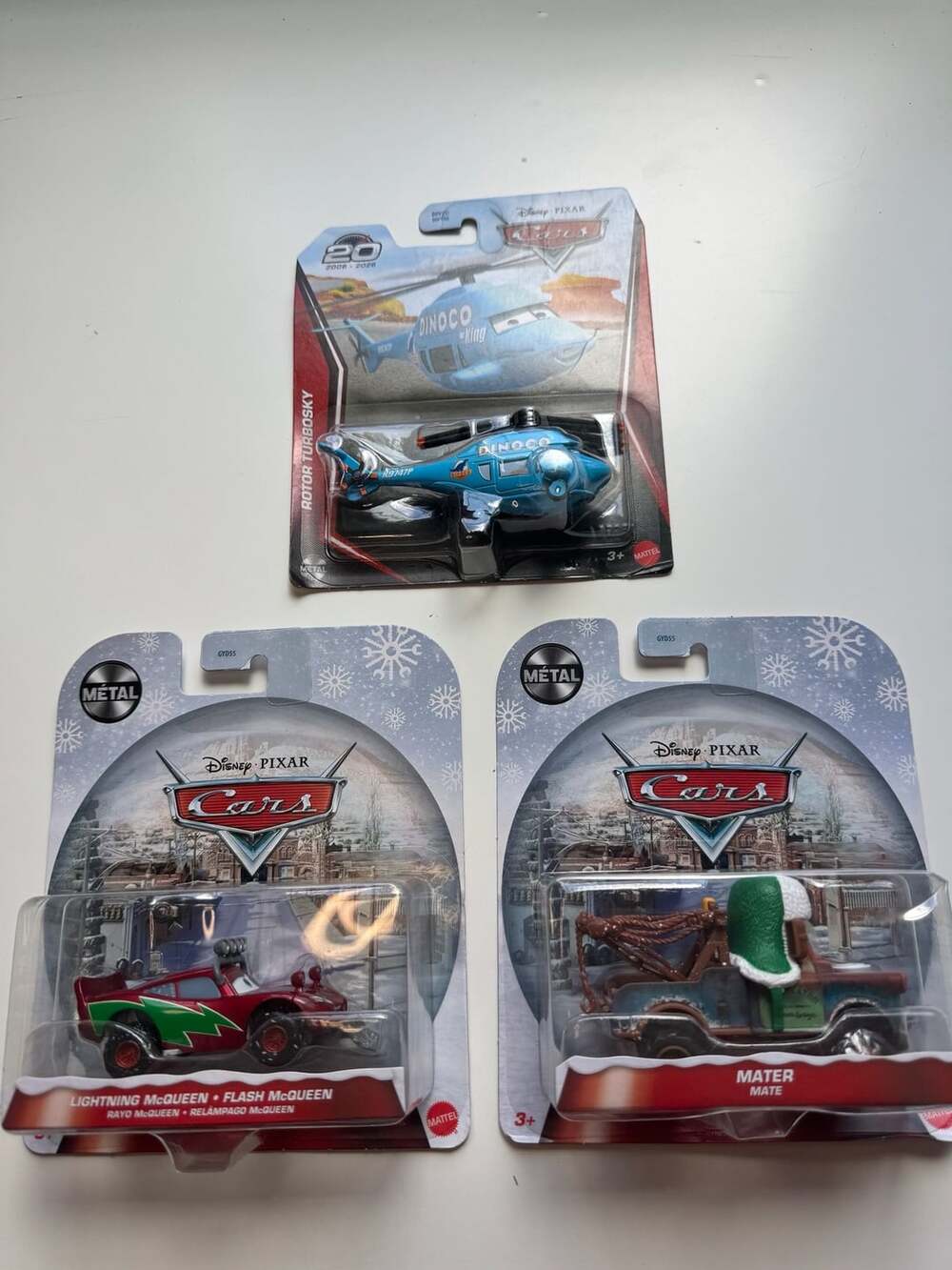Mattel Disney Pixar Cars Lot Christmas and 20th Rotor Turbosky
